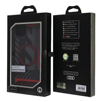 7. Audi IML Sport MagSafe Hülle iPhone 15 / 14 Plus Plus 6,7" schwarz/schwarz Hardcase AU-IMLMIP15M-RSQ/D2-BK