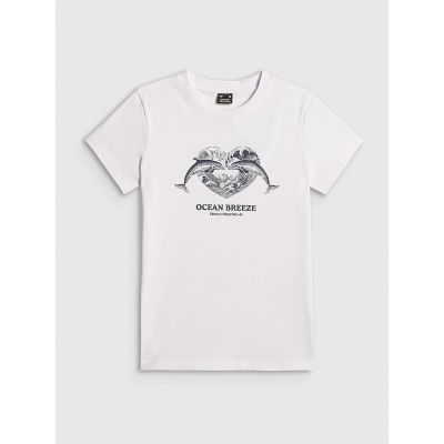 Damen-T-Shirt mit Aufdruck, regulär, Größe 4F 4FRSS26TTSHF4019-10S