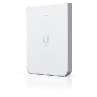 18. Ubiquiti UniFi U6 WLAN-Zugangspunkt für die Wandmontage (Wi-Fi 6) 2,4 GHz (2x2)/5 GHz (4x4)/6 GHz (–) PoE+/PoE 4x1 Gbit/s 1x2,5 Gbit/s