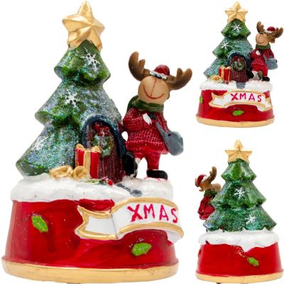 14. Weihnachtsdekoration mit einem spielenden Rentier