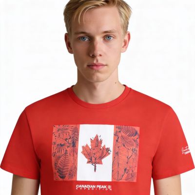 6. Canadian Peak JPALMEAK RED RM MEN 233 T-Shirt (RBMSZ2057H/CP-ROUGE)