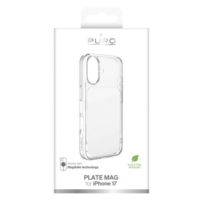 2. Puro Plate Mag Case für iPhone 17, kompatibel mit MagSafe – Weiß