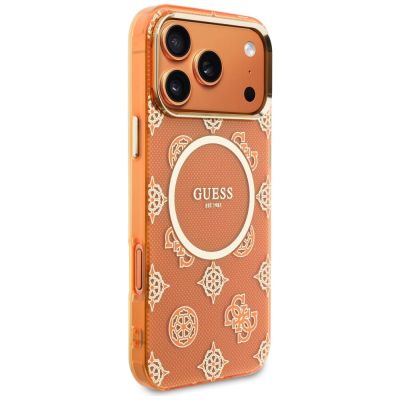 4. Guess IML Peony Dot MagSafe Hülle für iPhone 17 Pro Max – Orange