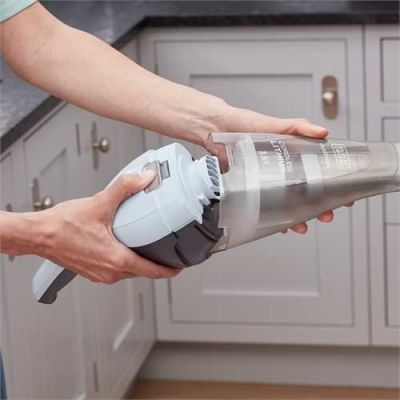 14. Black & Decker NVC215W Tragbarer Staubsauger, beutellos, Blau, Grau