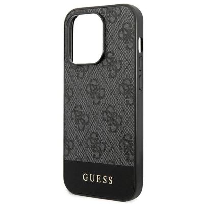 6. Guess GUHCP14LG4GLGR iPhone 14 Pro 6,1" szary/grey hard case 4G Stripe Collection