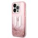 2. Karl Lagerfeld KLHCP14LLBKLCP iPhone 14 Pro 6.1" Pink / Pink Hardcase Liquid Glitter Big KL