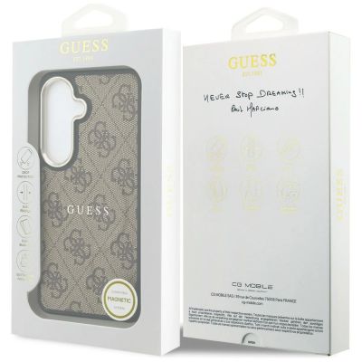8. Guess 4G Embossed Ring MagSafe Hülle für Samsung Galaxy S26 Plus - braun