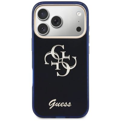 3. Guess IML 4G Script Metallhülle für iPhone 17 Pro Max – blau
