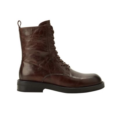 Lee Cooper Damenschuhe, Stiefeletten, braunes Naturleder, modisch