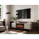 7. EF TV-Schrank + schwarzer TRESSE Kamin 180x40x54,5 cm, Kaschmir matt