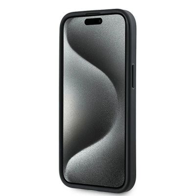 5. Karl Lagerfeld Diagonal Quilted Script Hülle für iPhone 14 / 15 / 13 – Schwarz