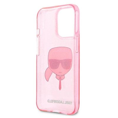7. Karl Lagerfeld Glitzer Karl's Head Case für iPhone 13 Pro Max - Pink