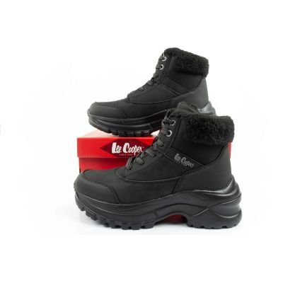 10. Lee Cooper Damen Winter-Wandersportschuhe, isoliert, schwarz, Schnürung