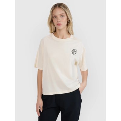 8. Übergroßes bedrucktes Damen-T-Shirt 4F 4FWSS25TTSHF1993-11S