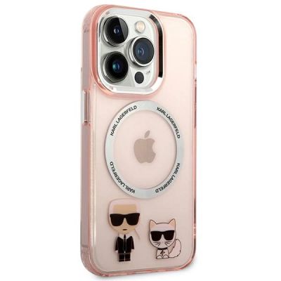 4. Karl Lagerfeld KLHMP14LHKCP iPhone 14 Pro 6.1" Hardcase pink/pink Karl & Choupette Aluminium Magsafe