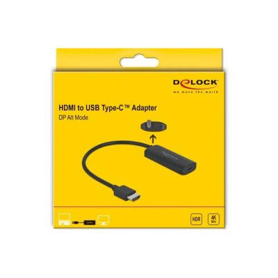 6. DeLOCK Adapter HDMI-A Stecker auf USB Typ-C Buchse schwarz