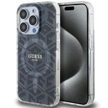 Guess IML GCube MagSafe Hülle für iPhone 15 Pro Max – Schwarz