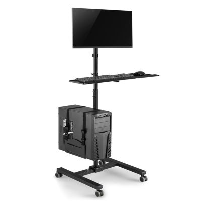 4. Maclean professioneller Standwagen, mobile Computerstation auf Rädern, max. 17"-32", max. 20 kg, MC-793