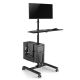 4. Maclean professioneller Standwagen, mobile Computerstation auf Rädern, max. 17"-32", max. 20 kg, MC-793