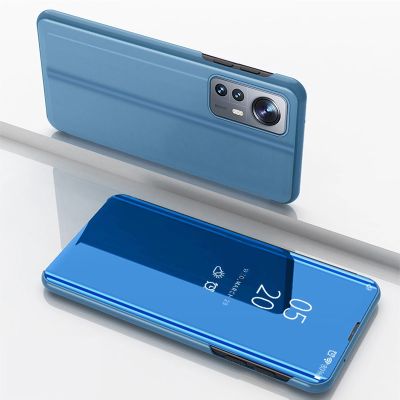 2. Clear View Case Cover für Xiaomi 12 Lite blaue Flip-Cover