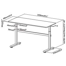 Ergo Office Schreibtisch mit manueller Höhenverstellung, max. 40 kg, max. Höhe 117 cm, mit Tischplatte für Sitz- und Steharbeit, ER-401 W