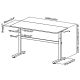 Ergo Office Schreibtisch mit manueller Höhenverstellung, max. 40 kg, max. Höhe 117 cm, mit Tischplatte für Sitz- und Steharbeit, ER-401 W