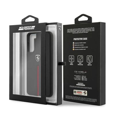 8. Ferrari FEOSIHCS21SBK S21 G991 schwarz/schwarz Hardcase Off Track Leather Nylon Stripe