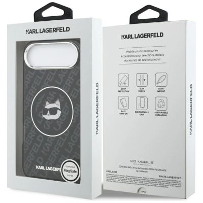 8. Karl Lagerfeld IML Choupette Head Logo MagSafe iPhone Air Hülle - Schwarz
