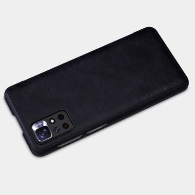 18. Nillkin Qin Case Klapphülle für Xiaomi Redmi Note 11T 5G / 11S 5G / 11 5G (China) / Poco M4 Pro 5G – Schwarz