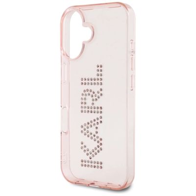 6. Karl Lagerfeld IML Strass Logo iPhone 16 Hülle - Rosa
