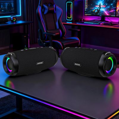 8. Dudao Y21Pro Kabelloser Lautsprecher mit RGB-Hintergrundbeleuchtung, Bluetooth 5.3 – Schwarz