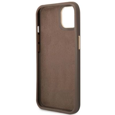 7. Guess GUHCP14MHG4SHW iPhone 14 Plus 6,7 "braun / braunes Hartschalenetui 4G Vintage Gold Logo