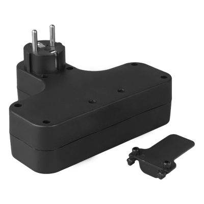 7. MACLEAN Vierfachsteckdose mit Schalter, Stabilisierungsfuß, Typ E, 2 x 2,5 A, 2 x 16 A MCE224 E/B