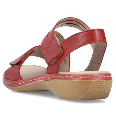 12. Rieker W RKR685 bequeme Ledersandalen rot