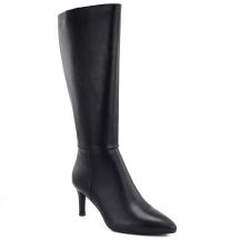 Schwarze, gefütterte Damen-Lederstiefel mit hohem Absatz, Modell Sergio Leone KZ-30-S