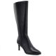 Schwarze, gefütterte Damen-Lederstiefel mit hohem Absatz, Modell Sergio Leone KZ-30-S
