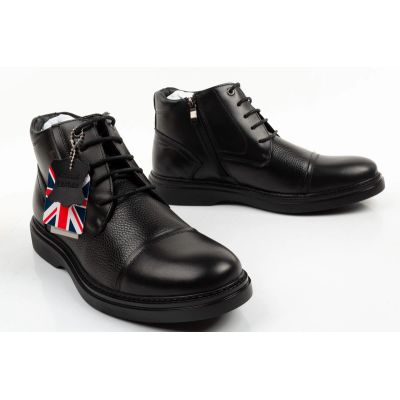 7. Lee Cooper Herrenschuhe, elegante schwarze gefütterte Lederstiefeletten