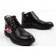 7. Lee Cooper Herrenschuhe, elegante schwarze gefütterte Lederstiefeletten