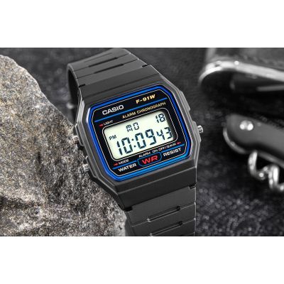 5. Herrenuhr CASIO F-91W-1YEG + Box