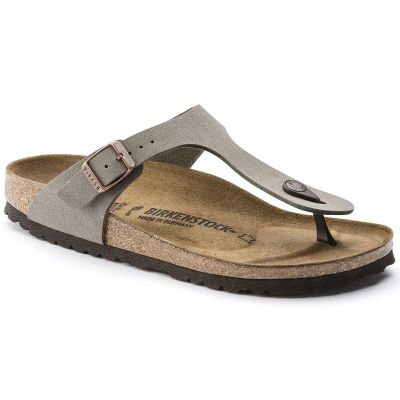 14. Birkenstock Gizeh Birko-Flor Nubuk Stone Regular Herren Flip-Flops Wide Grau (43391)