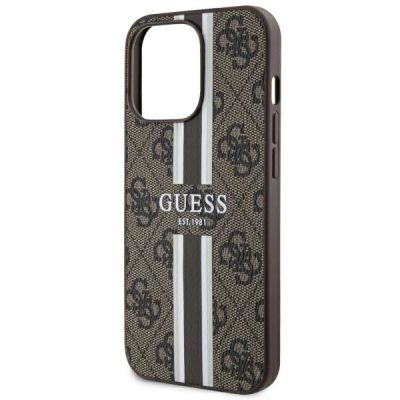 6. Guess GUHMP13LP4RPSW iPhone 13 Pro / 13 6,1" braun/braunes Hardcase 4G bedruckte Streifen MagSafe