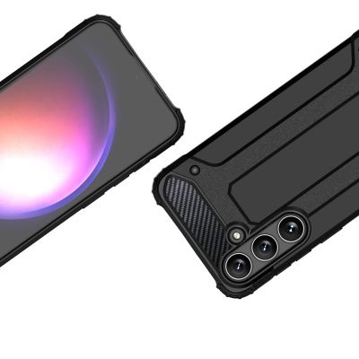 3. Hybrid Armor Hülle für Samsung Galaxy S24 FE gepanzerte Hybridhülle - Schwarz
