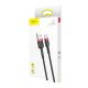 12. Baseus Cafule-Kabel CAMKLF-B91 USB-A / Micro-USB 2,4 A 1 m - Schwarz und Rot