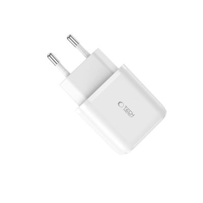 4. Tech-Protect C20W USB-C PD 20W / USB-A QC 3.0 Netzwerkladegerät – Weiß