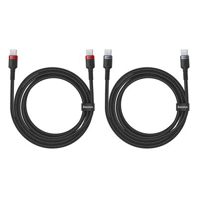 5. Baseus Cafule USB-C / USB-C-Kabel 100W 1 m - rot-schwarz und schwarz-grau (2 Stk.)