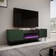 TV-Schrank mit elektrischem Kamin ONDA 180,5x40xH58,39 grün (stehend oder hängend)