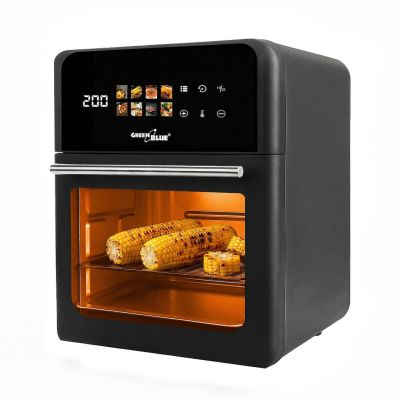 13. GREENBLUE FETTFREIE HEISSLUFTFRITTEUSE, LEISTUNGSSTARK 1800 W, FASSUNGSVERMÖGEN 10 L, 8 PROGRAMME, ZUBEHÖR, TIMER GB950