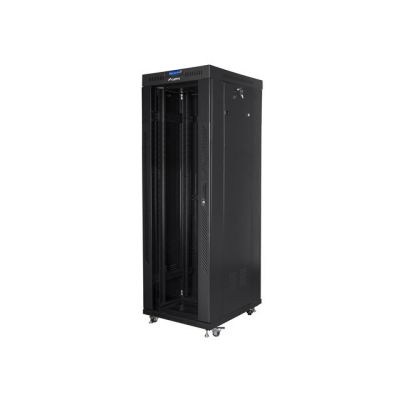 7. LANBERG Standschrank 19" 37U 600X800 Glastür LCD Schwarz FF01-6837-12BL (flach verpackt)