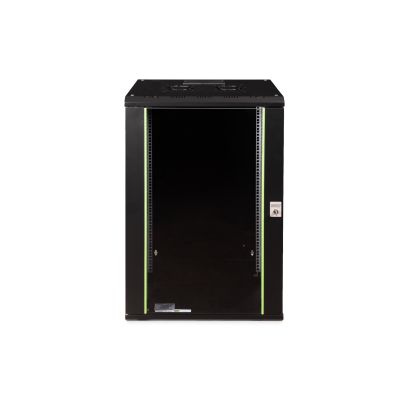 3. Digitus Unique 19" 20HE Wand-Netzwerkschrank 600x450 mm, Glastür, schwarz, ungeteilt, montiert, 100 kg