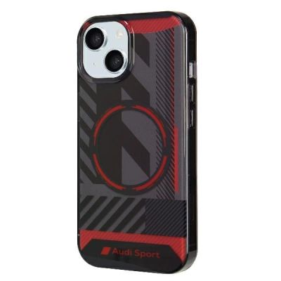 2. Audi IML Sport MagSafe Hülle iPhone 15 / 14 Plus Plus 6,7" schwarz/schwarz Hardcase AU-IMLMIP15M-RSQ/D2-BK